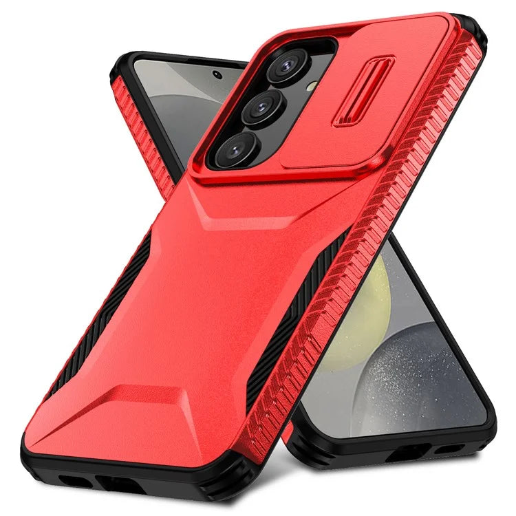 For Samsung Galaxy S24 Case Slide Lens Cover TPU+PC Phone Shell