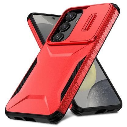 For Samsung Galaxy S24 Case Slide Lens Cover TPU+PC Phone Shell