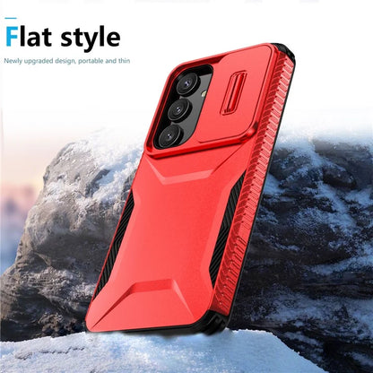 For Samsung Galaxy S24 Case Slide Lens Cover TPU+PC Phone Shell