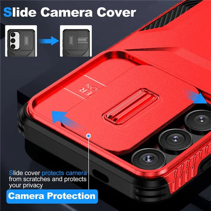 For Samsung Galaxy S24 Case Slide Lens Cover TPU+PC Phone Shell