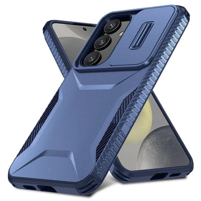For Samsung Galaxy S24 Case Slide Lens Cover TPU+PC Phone Shell