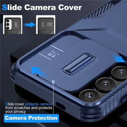 For Samsung Galaxy S24 Case Slide Lens Cover TPU+PC Phone Shell