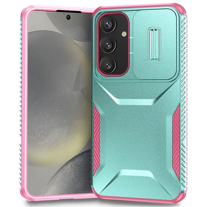 For Samsung Galaxy S24 Case Slide Lens Cover TPU+PC Phone Shell