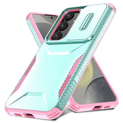 For Samsung Galaxy S24 Case Slide Lens Cover TPU+PC Phone Shell