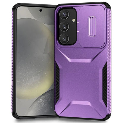 For Samsung Galaxy S24 Case Slide Lens Cover TPU+PC Phone Shell