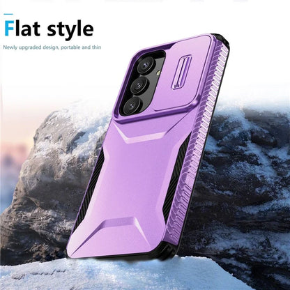 For Samsung Galaxy S24 Case Slide Lens Cover TPU+PC Phone Shell
