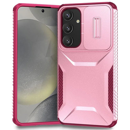 For Samsung Galaxy S24+ Phone Case with Slide Camera Cover PC+TPU Material