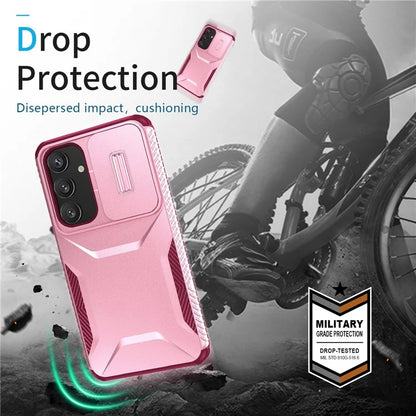 For Samsung Galaxy S24+ Phone Case with Slide Camera Cover PC+TPU Material