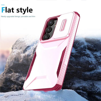 For Samsung Galaxy S24+ Phone Case with Slide Camera Cover PC+TPU Material