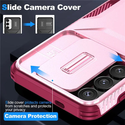 For Samsung Galaxy S24+ Phone Case with Slide Camera Cover PC+TPU Material