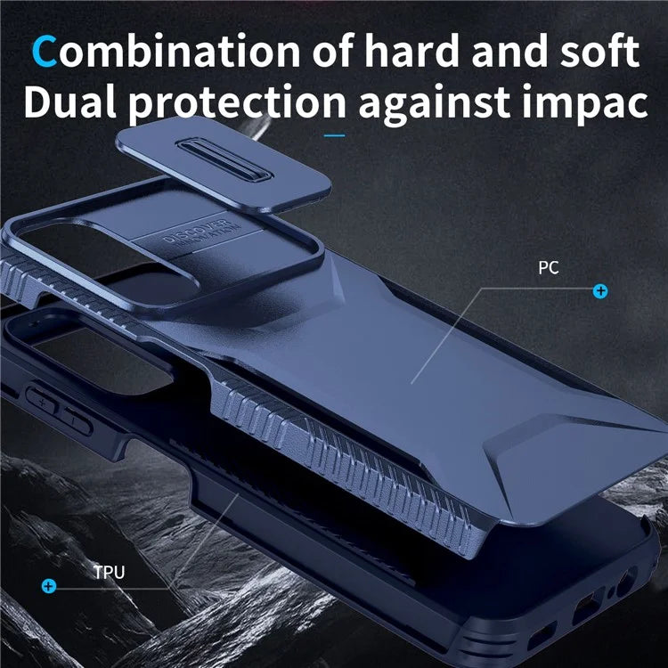 For Samsung Galaxy A14 5G Case Shockproof TPU+PC Phone Cover with Camera Lid