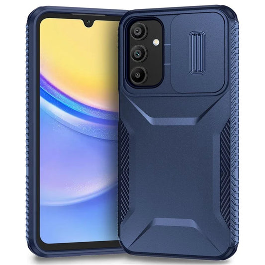 For Samsung Galaxy A15 4G / 5G Case PC+TPU Impact-Resistant Phone Cover Slide Camera Lens Protection