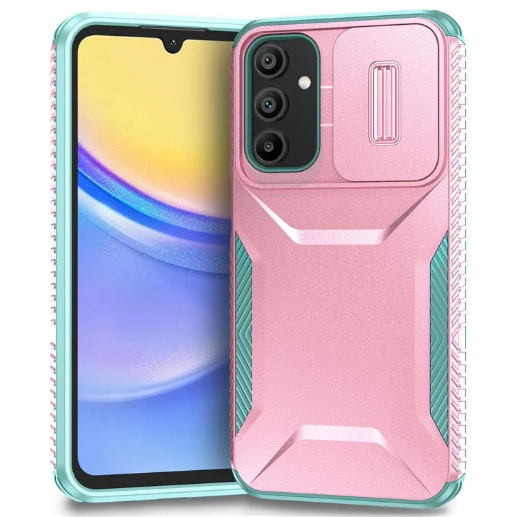 For Samsung Galaxy A15 4G / 5G Case PC+TPU  Impact-Resistant Phone Cover Slide Camera Lens Protection
