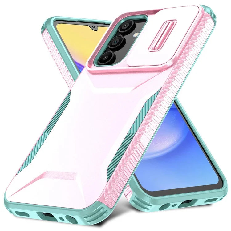 For Samsung Galaxy A15 4G / 5G Case PC+TPU  Impact-Resistant Phone Cover Slide Camera Lens Protection