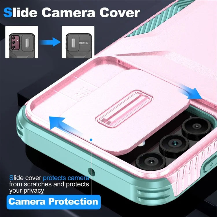 For Samsung Galaxy A15 4G / 5G Case PC+TPU  Impact-Resistant Phone Cover Slide Camera Lens Protection