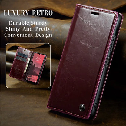 CASEME 003 Series For Xiaomi Redmi 13C 4G  /  Poco C65 4G Case Leather Phone Cover Stand Wallet
