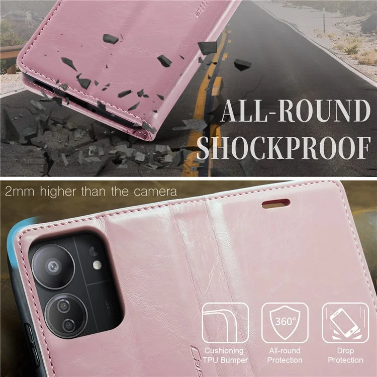 CASEME 003 Series For Xiaomi Redmi 13C 4G  /  Poco C65 4G Case Leather Phone Cover Stand Wallet