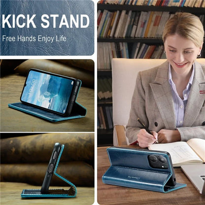 CASEME 003 Series For Xiaomi Redmi 13C 4G  /  Poco C65 4G Case Leather Phone Cover Stand Wallet