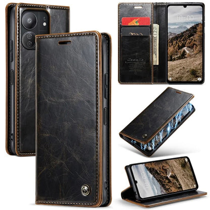 CASEME 003 Series For Xiaomi Redmi 13C 4G  /  Poco C65 4G Case Leather Phone Cover Stand Wallet