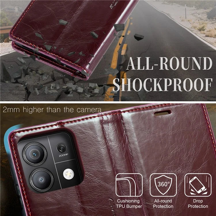 CASEME 003 Series For Xiaomi Redmi Note 13 Pro 5G / Poco X6 5G Case Anti-Drop Leather Phone Cover