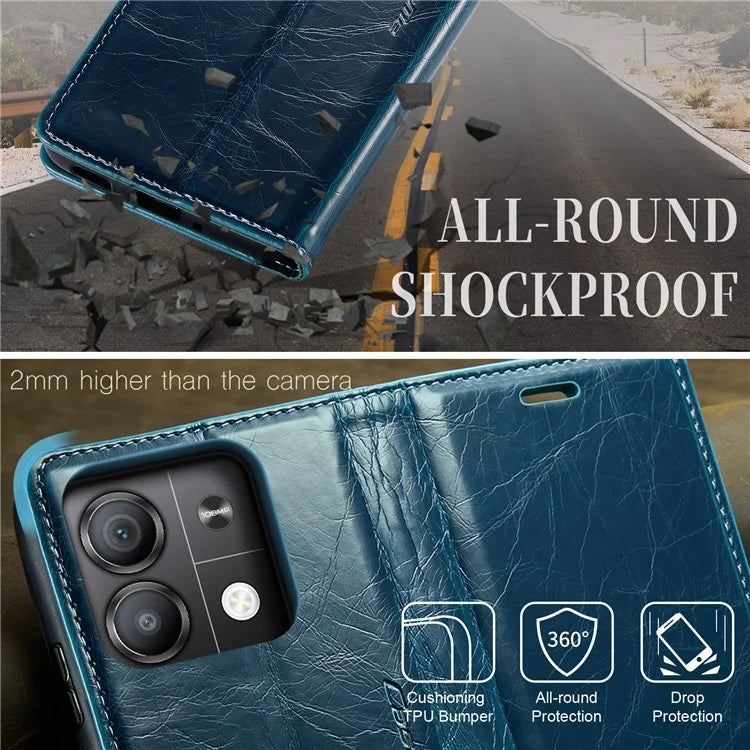 CASEME 003 Series For Xiaomi Redmi Note 13 Pro 5G / Poco X6 5G Case Anti-Drop Leather Phone Cover