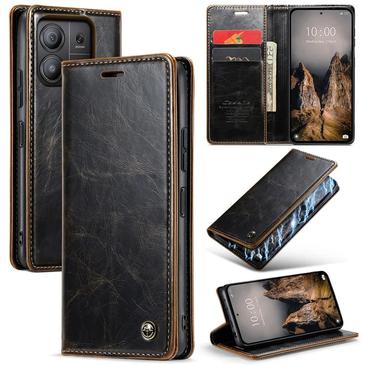 CASEME 003 Series For Xiaomi Redmi Note 13 Pro 5G / Poco X6 5G Case Anti-Drop Leather Phone Cover