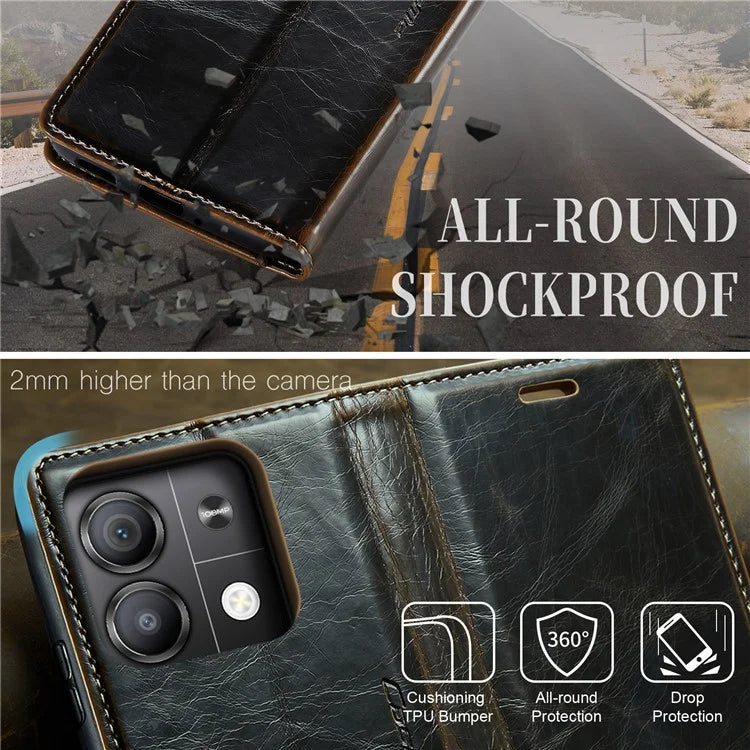 CASEME 003 Series For Xiaomi Redmi Note 13 Pro 5G / Poco X6 5G Case Anti-Drop Leather Phone Cover