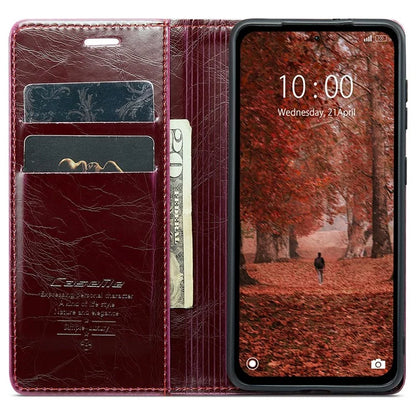 CASEME 003 Series For Xiaomi Redmi Note 13 5G Case Waxy Leather Phone Cover Crazy Horse Texture