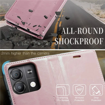 CASEME 003 Series For Xiaomi Redmi Note 13 5G Case Waxy Leather Phone Cover Crazy Horse Texture