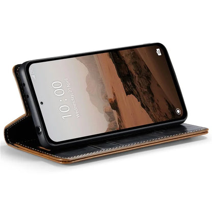 CASEME 003 Series For Xiaomi Redmi Note 13 5G Case Waxy Leather Phone Cover Crazy Horse Texture