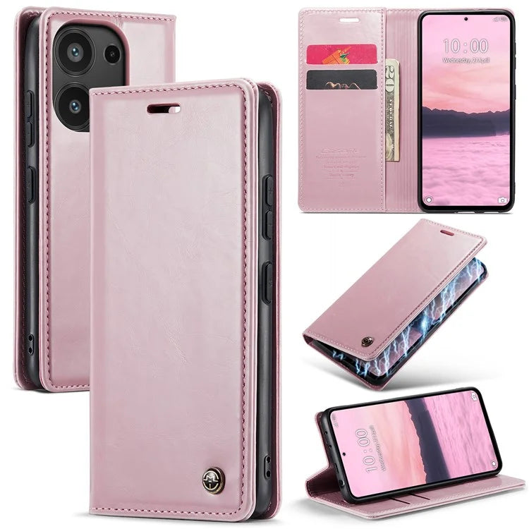 CASEME 003 Series For Xiaomi Redmi Note 13 Pro 4G / Poco M6 Pro 4G Case Wallet Waxy Leather Phone Cover