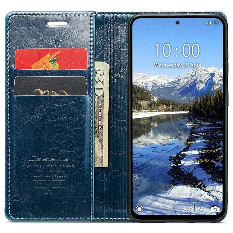 CASEME 003 Series For Xiaomi Redmi Note 13 Pro 4G / Poco M6 Pro 4G Case Wallet Waxy Leather Phone Cover