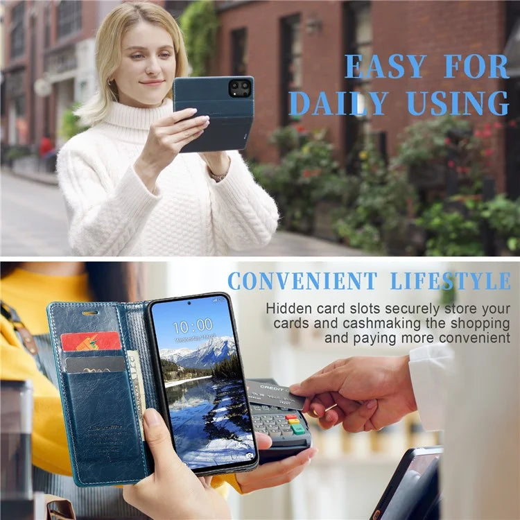 CASEME 003 Series For Xiaomi Redmi Note 13 Pro 4G / Poco M6 Pro 4G Case Wallet Waxy Leather Phone Cover