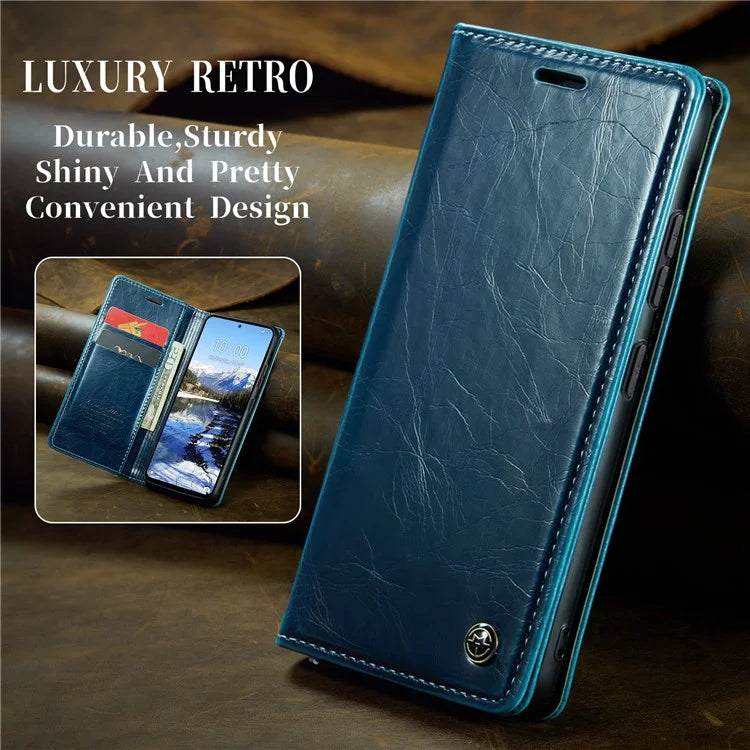 CASEME 003 Series For Xiaomi Redmi Note 13 Pro 4G / Poco M6 Pro 4G Case Wallet Waxy Leather Phone Cover
