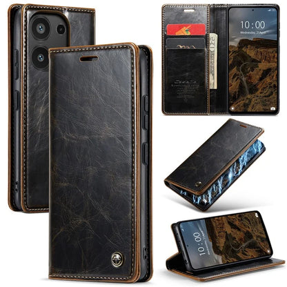 CASEME 003 Series For Xiaomi Redmi Note 13 Pro 4G / Poco M6 Pro 4G Case Wallet Waxy Leather Phone Cover