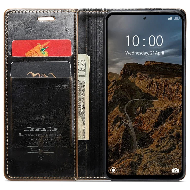 CASEME 003 Series For Xiaomi Redmi Note 13 Pro 4G / Poco M6 Pro 4G Case Wallet Waxy Leather Phone Cover
