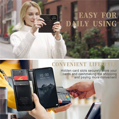 CASEME 003 Series For Xiaomi Redmi Note 13 Pro 4G / Poco M6 Pro 4G Case Wallet Waxy Leather Phone Cover