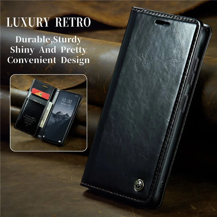 CASEME 003 Series For Xiaomi Redmi Note 13 Pro 4G / Poco M6 Pro 4G Case Wallet Waxy Leather Phone Cover
