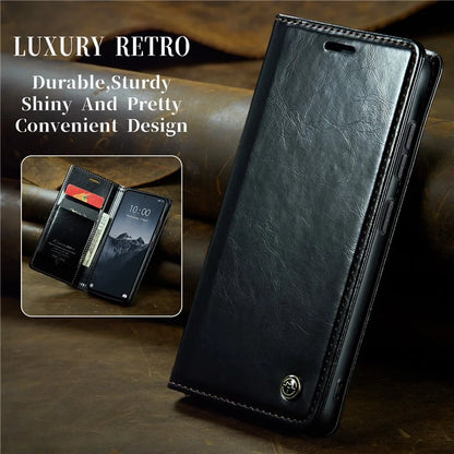 CASEME 003 Series For Xiaomi Redmi Note 13 Pro 4G / Poco M6 Pro 4G Case Wallet Waxy Leather Phone Cover
