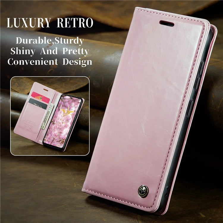 CASEME 013 Series For Xiaomi Redmi Note 13 4G Case Retro Leather Wallet Flip Phone Cover