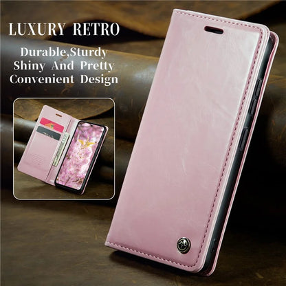 CASEME 013 Series For Xiaomi Redmi Note 13 4G Case Retro Leather Wallet Flip Phone Cover