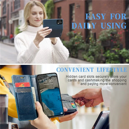CASEME 013 Series For Xiaomi Redmi Note 13 4G Case Retro Leather Wallet Flip Phone Cover