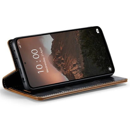 CASEME 013 Series For Xiaomi Redmi Note 13 4G Case Retro Leather Wallet Flip Phone Cover
