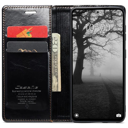 CASEME 013 Series For Xiaomi Redmi Note 13 4G Case Retro Leather Wallet Flip Phone Cover