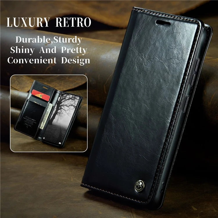CASEME 013 Series For Xiaomi Redmi Note 13 4G Case Retro Leather Wallet Flip Phone Cover