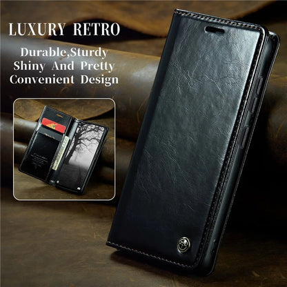 CASEME 013 Series For Xiaomi Redmi Note 13 4G Case Retro Leather Wallet Flip Phone Cover