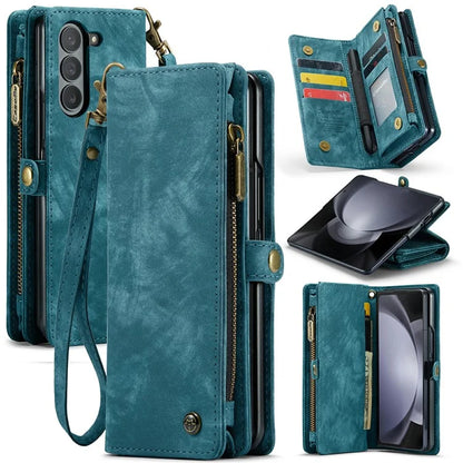 CASEME 008 Series for Samsung Galaxy Z Fold5 5G Case Stand Zipper Wallet Leather Phone Cover
