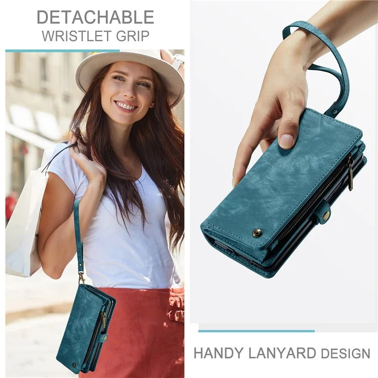 CASEME 008 Series for Samsung Galaxy Z Fold5 5G Case Stand Zipper Wallet Leather Phone Cover