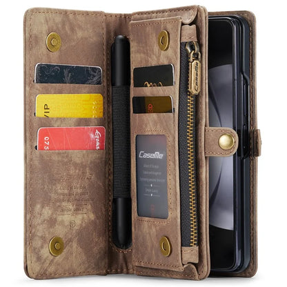 CASEME 008 Series for Samsung Galaxy Z Fold5 5G Case Stand Zipper Wallet Leather Phone Cover