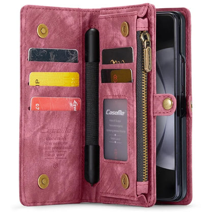 CASEME 008 Series for Samsung Galaxy Z Fold5 5G Case Stand Zipper Wallet Leather Phone Cover